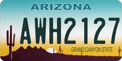 AZ license plate AWH2127