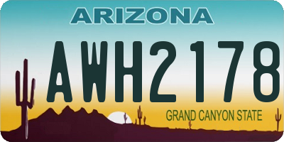 AZ license plate AWH2178