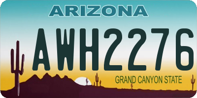 AZ license plate AWH2276