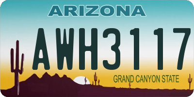 AZ license plate AWH3117