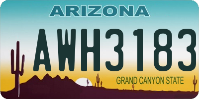 AZ license plate AWH3183