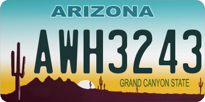 AZ license plate AWH3243
