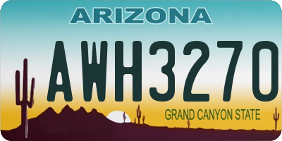 AZ license plate AWH3270