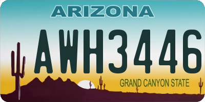 AZ license plate AWH3446