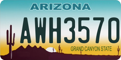 AZ license plate AWH3570