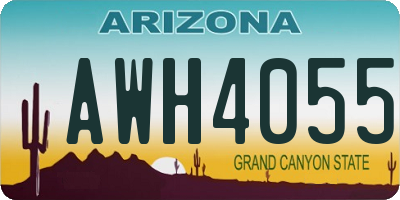 AZ license plate AWH4055