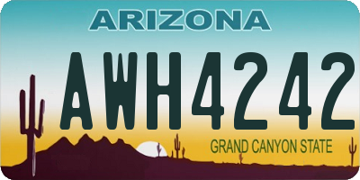 AZ license plate AWH4242