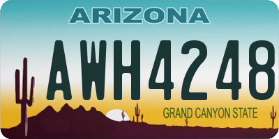 AZ license plate AWH4248