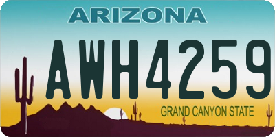 AZ license plate AWH4259