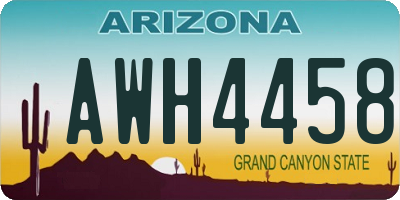 AZ license plate AWH4458