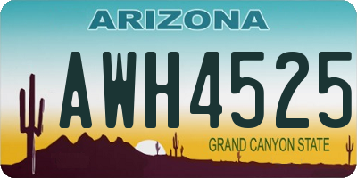AZ license plate AWH4525