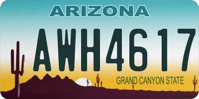 AZ license plate AWH4617