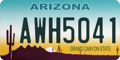 AZ license plate AWH5041
