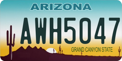 AZ license plate AWH5047