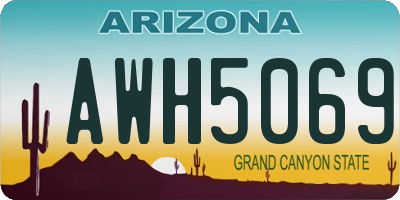 AZ license plate AWH5069