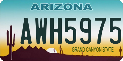 AZ license plate AWH5975