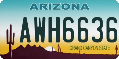 AZ license plate AWH6636