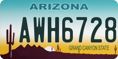 AZ license plate AWH6728