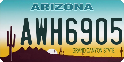 AZ license plate AWH6905