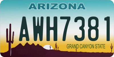 AZ license plate AWH7381