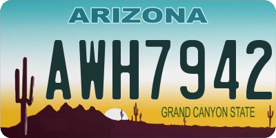 AZ license plate AWH7942