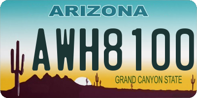 AZ license plate AWH8100