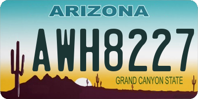 AZ license plate AWH8227