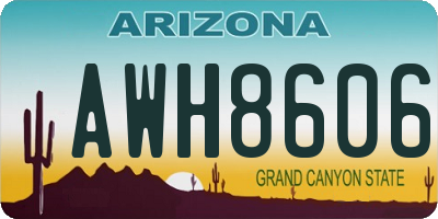 AZ license plate AWH8606