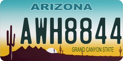 AZ license plate AWH8844