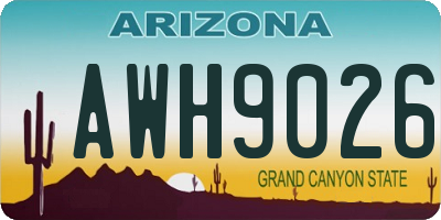 AZ license plate AWH9026