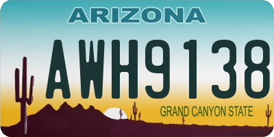 AZ license plate AWH9138
