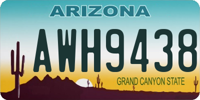AZ license plate AWH9438