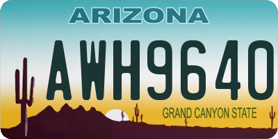 AZ license plate AWH9640