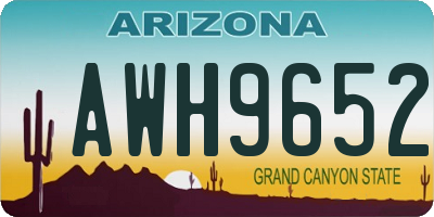 AZ license plate AWH9652