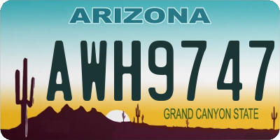 AZ license plate AWH9747