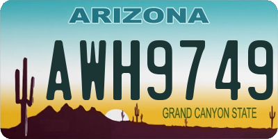 AZ license plate AWH9749