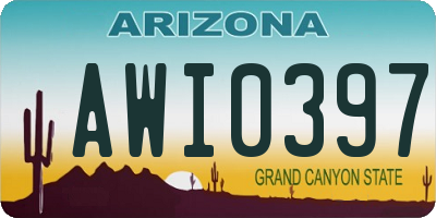 AZ license plate AWI0397