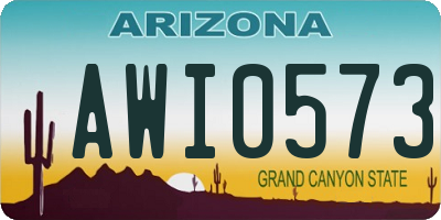 AZ license plate AWI0573