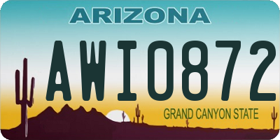 AZ license plate AWI0872