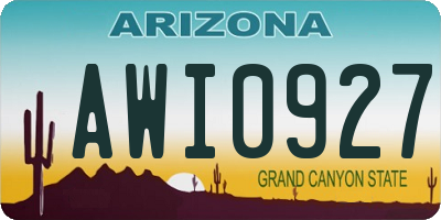 AZ license plate AWI0927