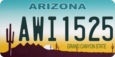 AZ license plate AWI1525
