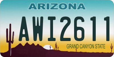AZ license plate AWI2611