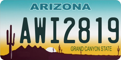 AZ license plate AWI2819