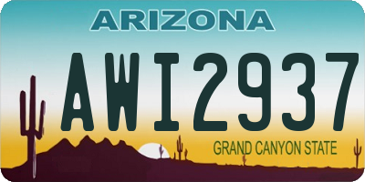 AZ license plate AWI2937