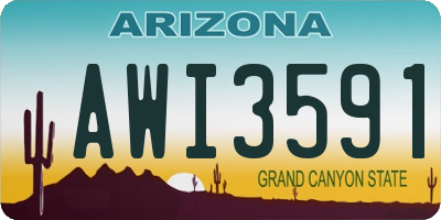 AZ license plate AWI3591