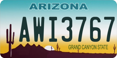 AZ license plate AWI3767