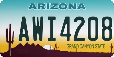 AZ license plate AWI4208