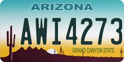 AZ license plate AWI4273