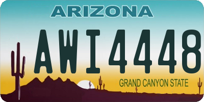 AZ license plate AWI4448
