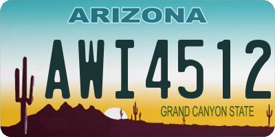 AZ license plate AWI4512
